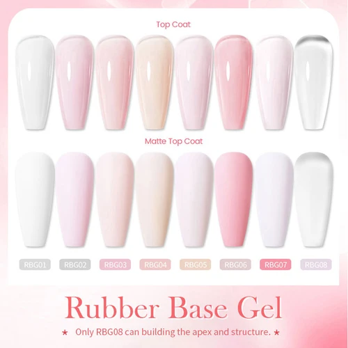 Imagen 2 del producto BORN PRETT 250g claro blanco lechoso Base de goma Gel esmalte de uñas gelatina desnuda rosa transparente remojo UV Gel de construcción manicura