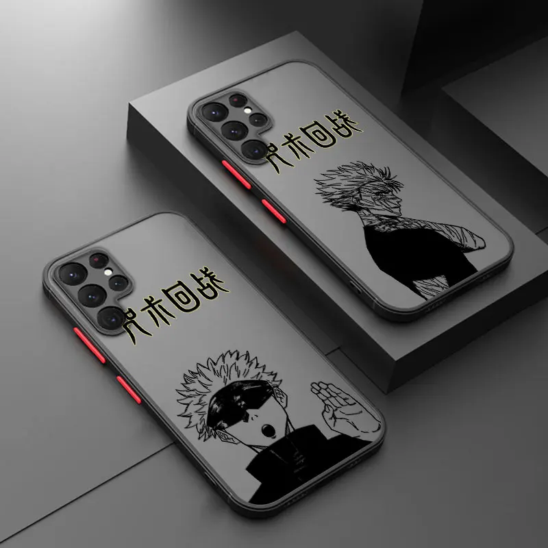 Jujutsu Kaisen Anime Cool For Samsung Galaxy S24 S23 S22 S21 S20 Ultra Plus FE Note 20 5G Frosted Translucent Phone Case