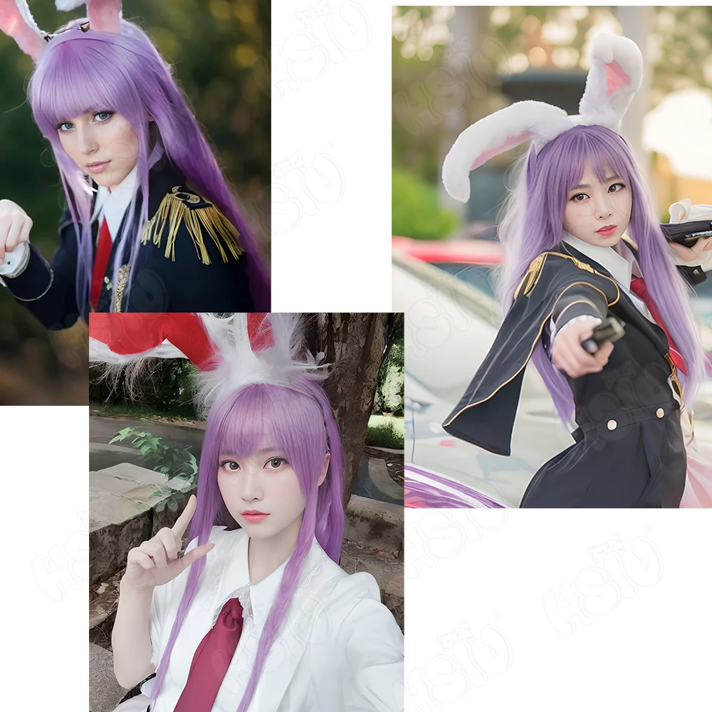 Reisen Udongein Inaba Cosplay Wig HSIU Light Purple Long Hair Synthetic Wig Game Touhou Project Reisen Udongein Inaba Cosplay