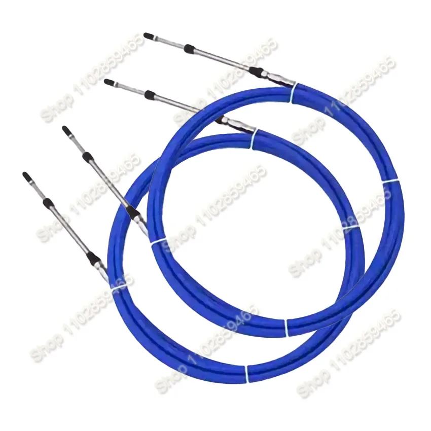 2PCS 6FT-23FT Marine Throttle Shift Remote Control Box Cable for Outboard Engine Boat Motor Steering System Blue