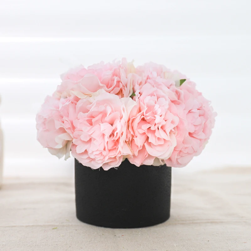 Künstliche Pfingstrosen Blumenstrauß Hochzeit Party Arrangement Pfingstrose Gefälschte Blume Hausgarten Hintergrund Weihnachten Tisch Vase Dekor