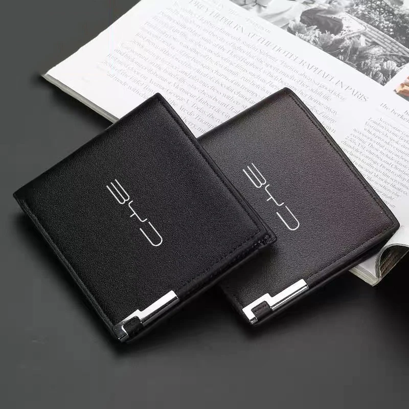 

Car Wallet ID Credit Card Purse Leather Emblem Styling Accessory For BYD Tang Han EV Yuan Song PRO DMI Qin Dolphin Seal Seagull
