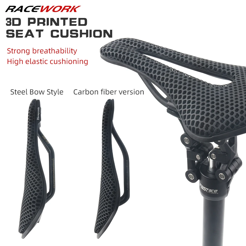 

Carbon fiber 3D Printed Bicycle Saddle Liquid Resins Honeycomb Bike Seat Super Soft Cushion MTB Road Triathlon Cycling Race Seat