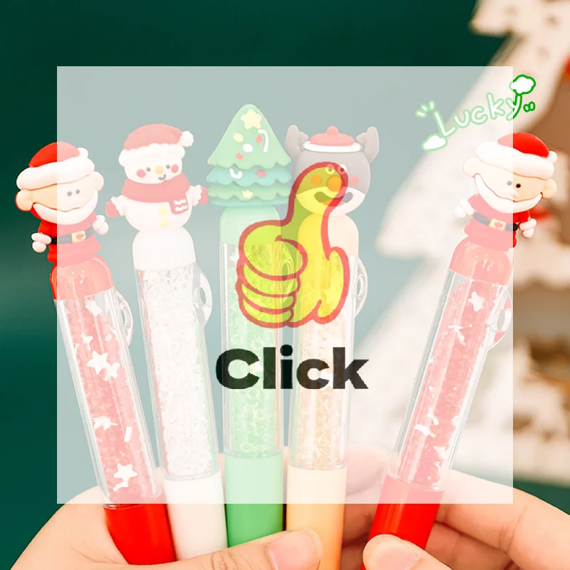الكرتون عيد الميلاد قلم حبر جاف لطيف سانتا كلوز القلم للطلاب القرطاسية هدية #1