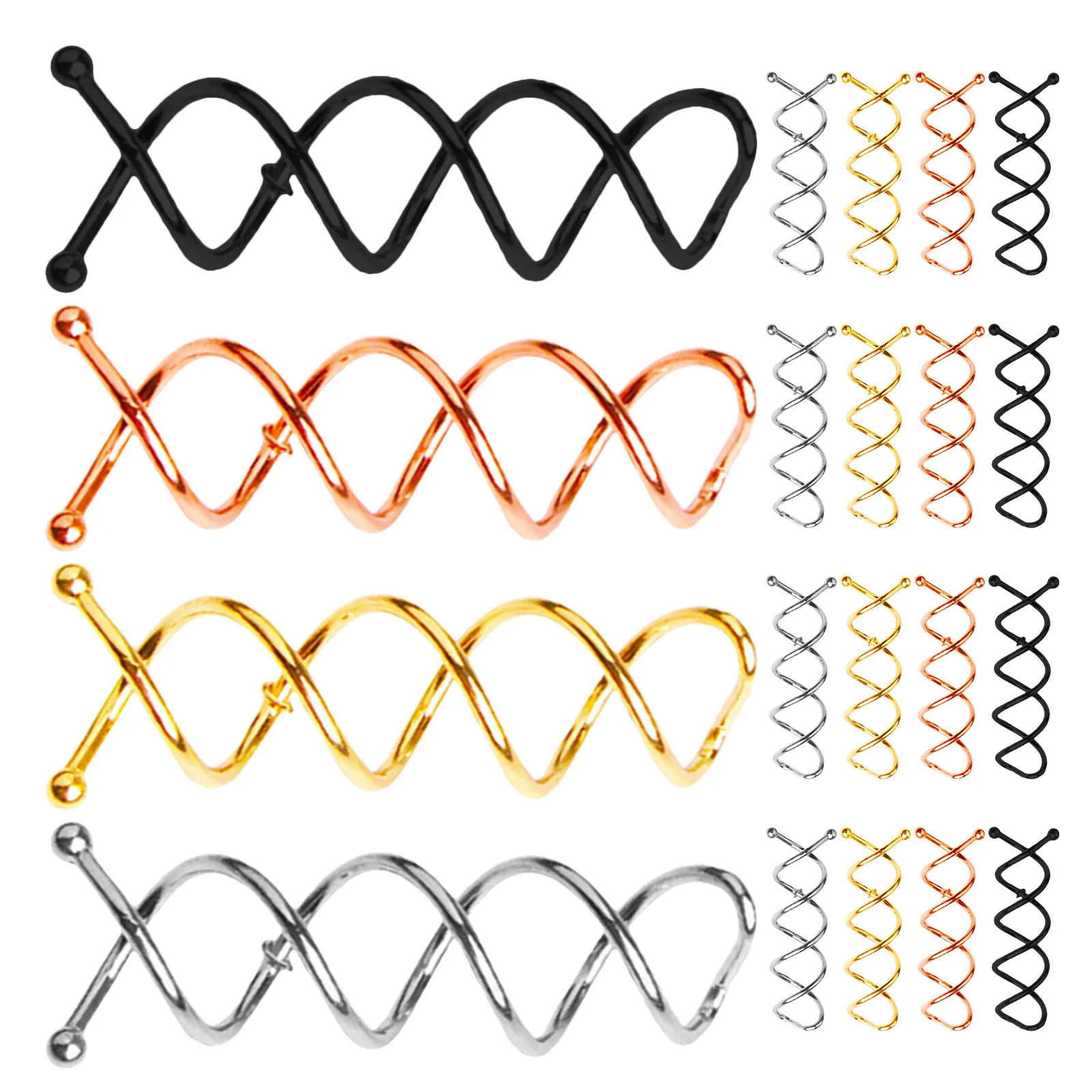 

40 шт. спиральных заколок для волос, металлические шпильки с закругленными концами, портативные легкие приспособления для создания пучков, аксессуары для укладки