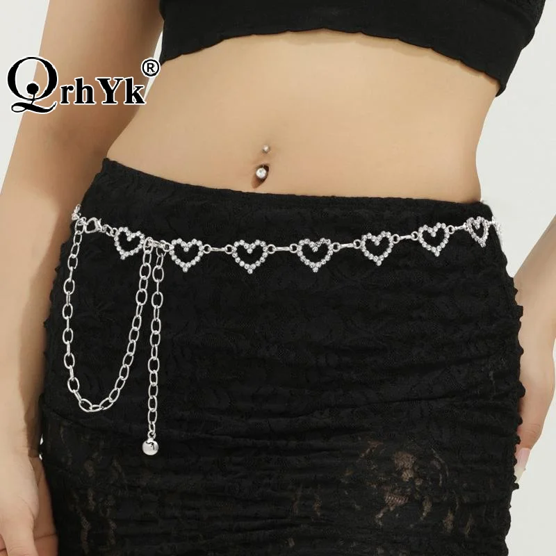 سلسلة خصر مزينة بأحجار الراين  - مراجعة Women'S Jeans Accessories Chain وسعره