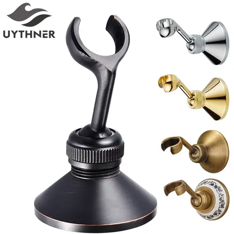 Antique Brass Bathroom Hand Held Shower Head Holder Bracket Bathroom Hardware Accessory Wall Mounted Bracket Chrome/Golden