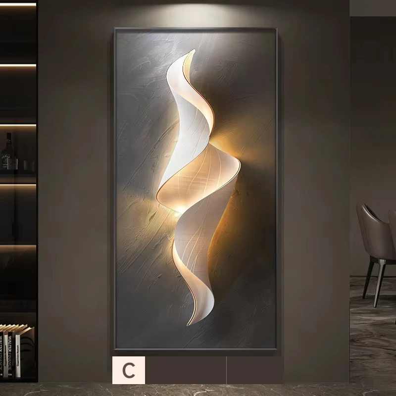 

2025 Modern Creative Abstract LED Wall Lamp Mural Remote Dimming Bedroom Study Living Room Entrance Staircase Wall Decoration