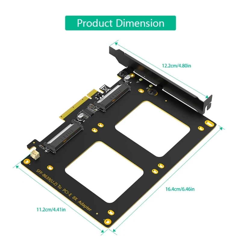 Интерфейсная плата PCIe 8X с 2 портами SFF 8639 для улучшения передачи данных