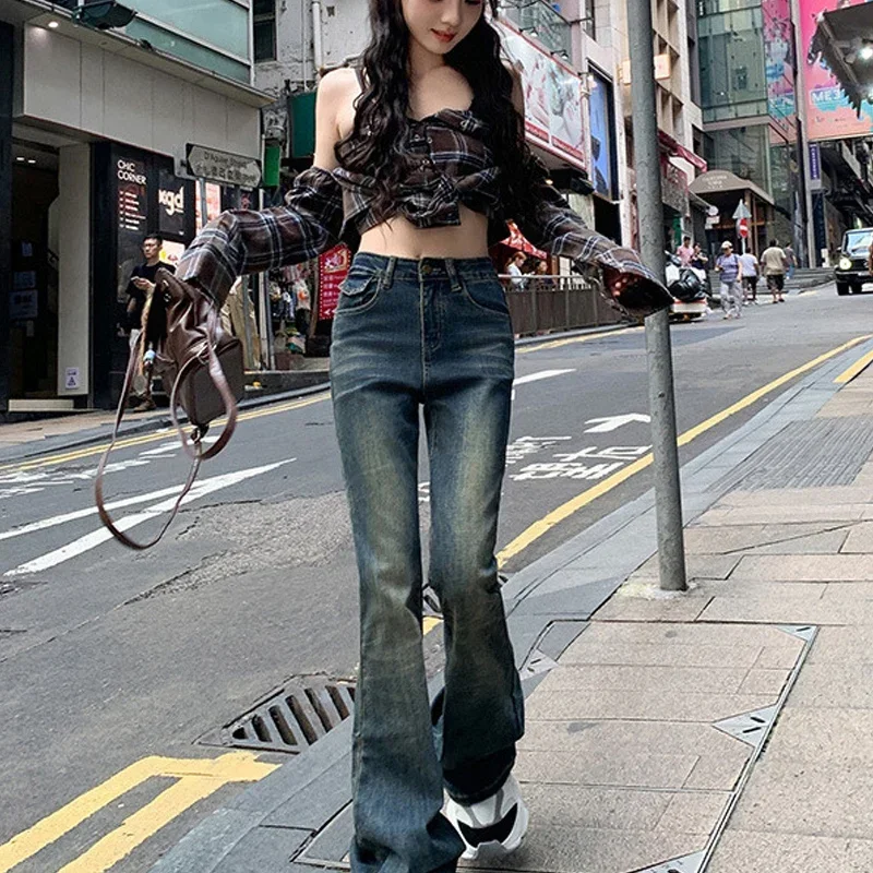 

CASUMANL Brand Make Old Denim Jeans Females Autumn High Waist Baggy Vintage Casual Straight Leg Jeans Women Korean Streetwear