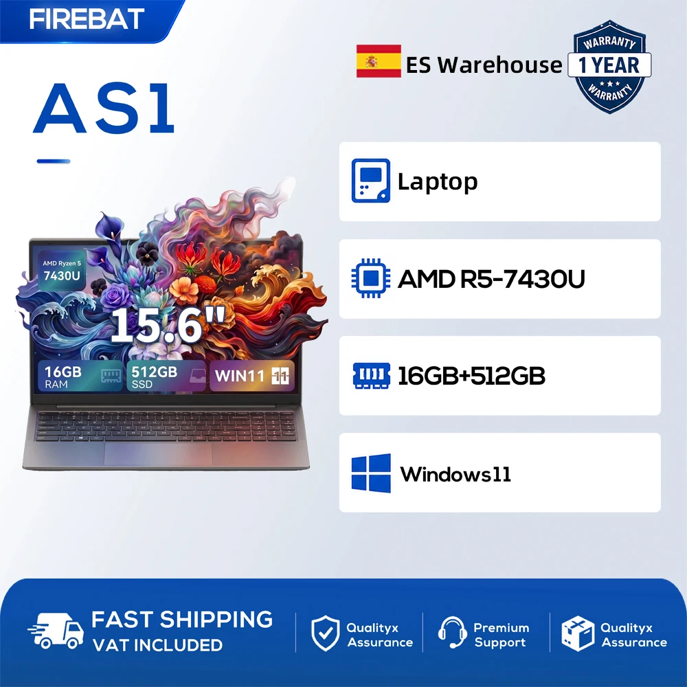 Portátil Firebat AS1 15.6″ R5 16GB 512GB