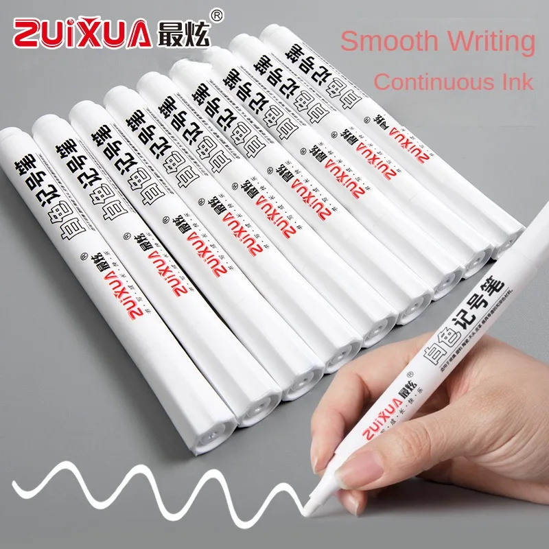 1/3/5 Pcs White Marker Pens 2.0mm Oily Waterproof White Gel Pen DIY Graffiti Sketching Markers Stationery Wrting School Supplies