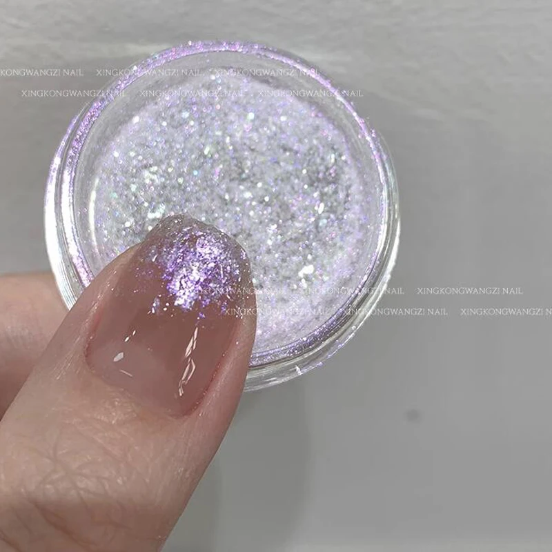 Poudre pailletée pour ongles Aurora, 1 pot, démontrent, Rotterdam, kly, diamant, nickel é, paillettes, gel, vernis, coulée, chrome, pigment, décoration