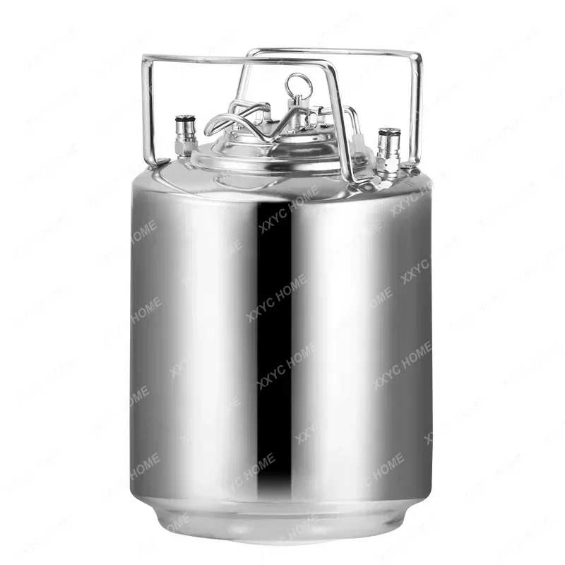 10L Cornelius Keg Kit,Stainless Steel Brewery Beer Keg Barrel Beverage Container with Beer Tap,Co2 Regulator & 0.6L Soda Bottle