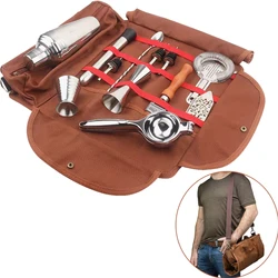 American Style Bar Bartender Carrying Bag Creative Nightclub Canvas Tool Pack Bar Tools Cocktail Shaker Kit StorageBag Organizer