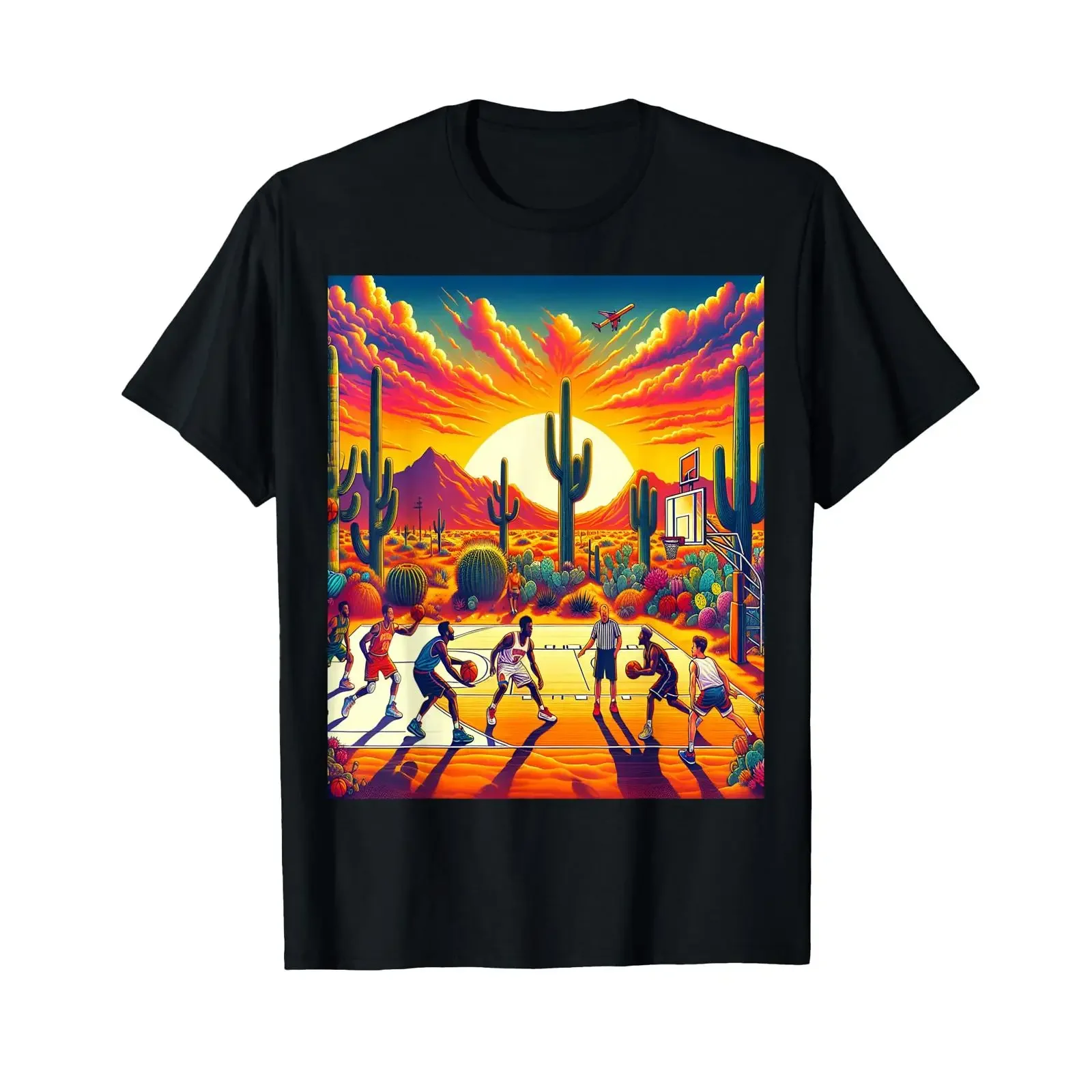 Phoenix Desert Sunset Basketball Heatwave T Shirt vintage Washed Top For Everyday Wear Stretched Slightly Breathable fashion