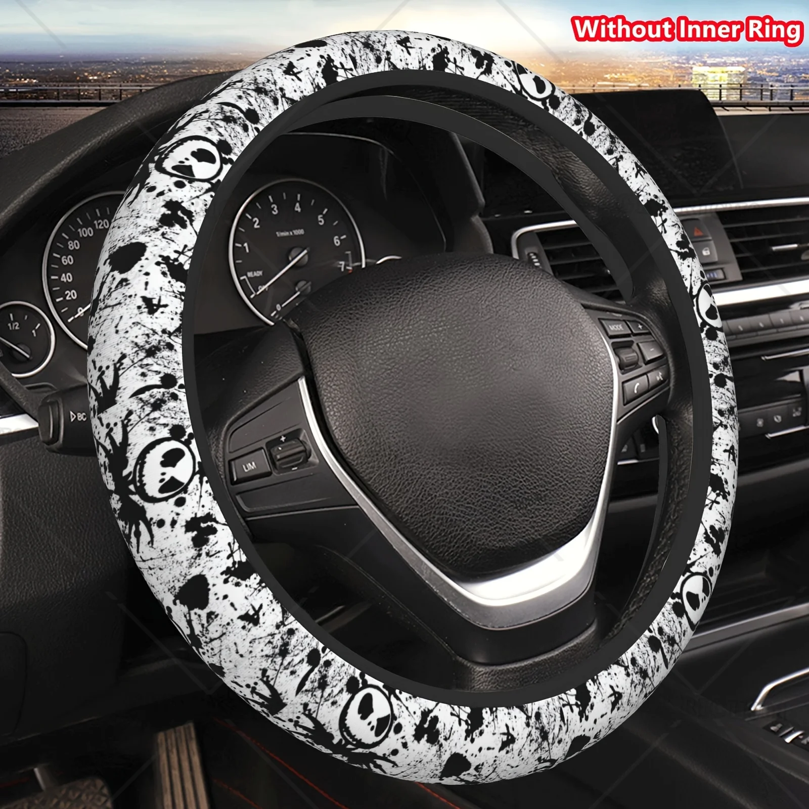 

Christmas Horror Steering Wheel Cover Universal 15Inch Men Women Car Accessories Christmas Steering Wheel Cover One Size