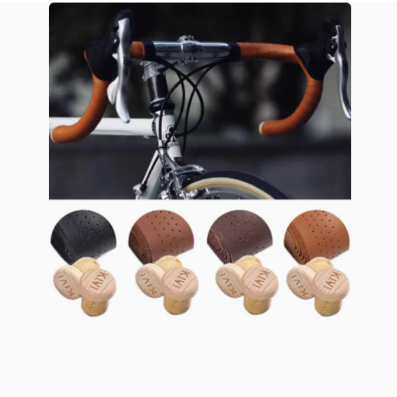 Leather Fabric Bike Retro Handle with Steel Tube, Road Bike Curved Handle, Microfiber Breathable Adhesive Tape