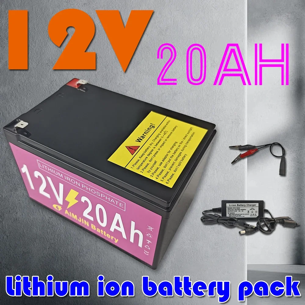 

bateria 18650 12v 20000mAh Pack Lithium Iron Phosphate Batteries Built-in BMS For Solar Boat+12.6V Charger