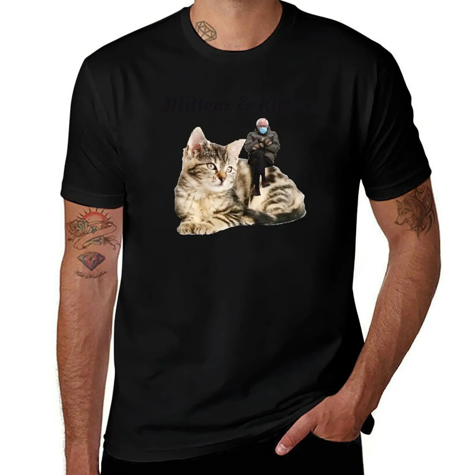 Bernie Sanders Mittens & Kittens T-Shirt Essential Solid Color T-Shirt