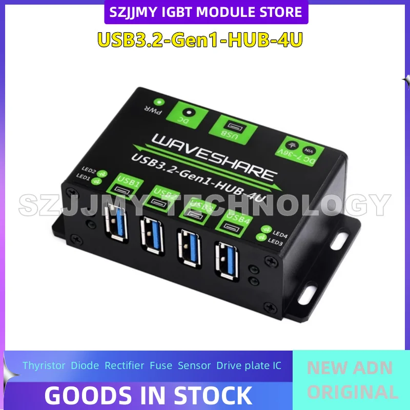 NEW 1-to-4 USB 3.2 hub with metal casing for high-speed transmission, driver free, and compatible with multiple systems
