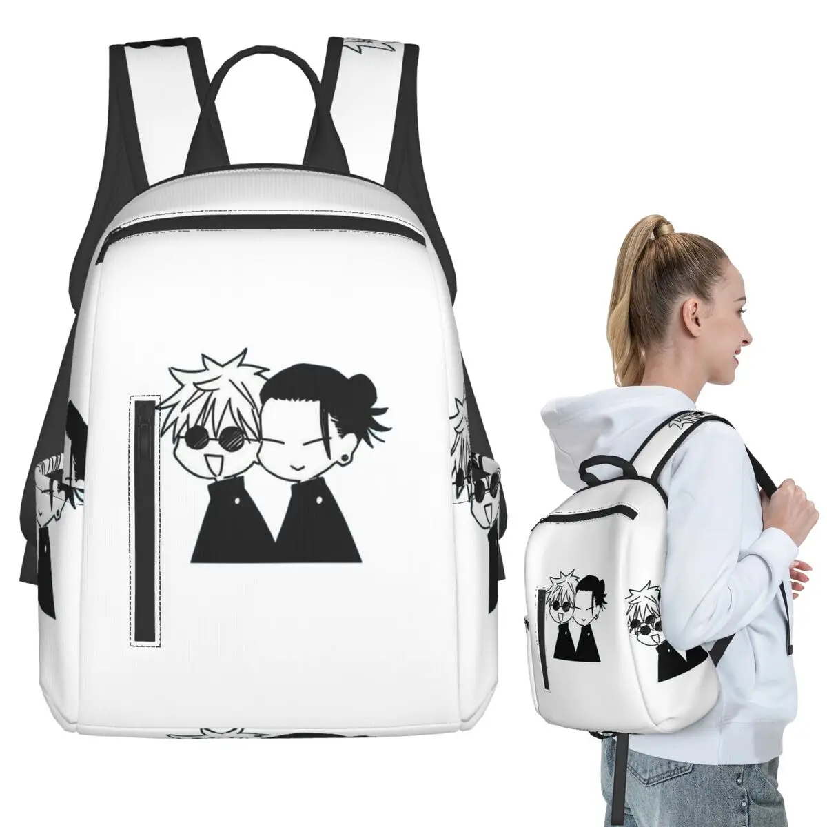 Gojo Satoru & Geto Suguru Backpack Student BookBag Boys Girls School Bag Laptop Shoulder Bags Men Women