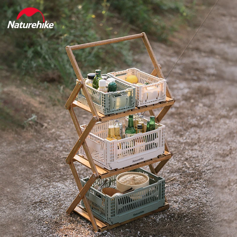 Naturehike Outdoor PP Folding Storage Basket 6L/17L Portable Camping Storage Basket Foldable Camping Picnic Storage Box