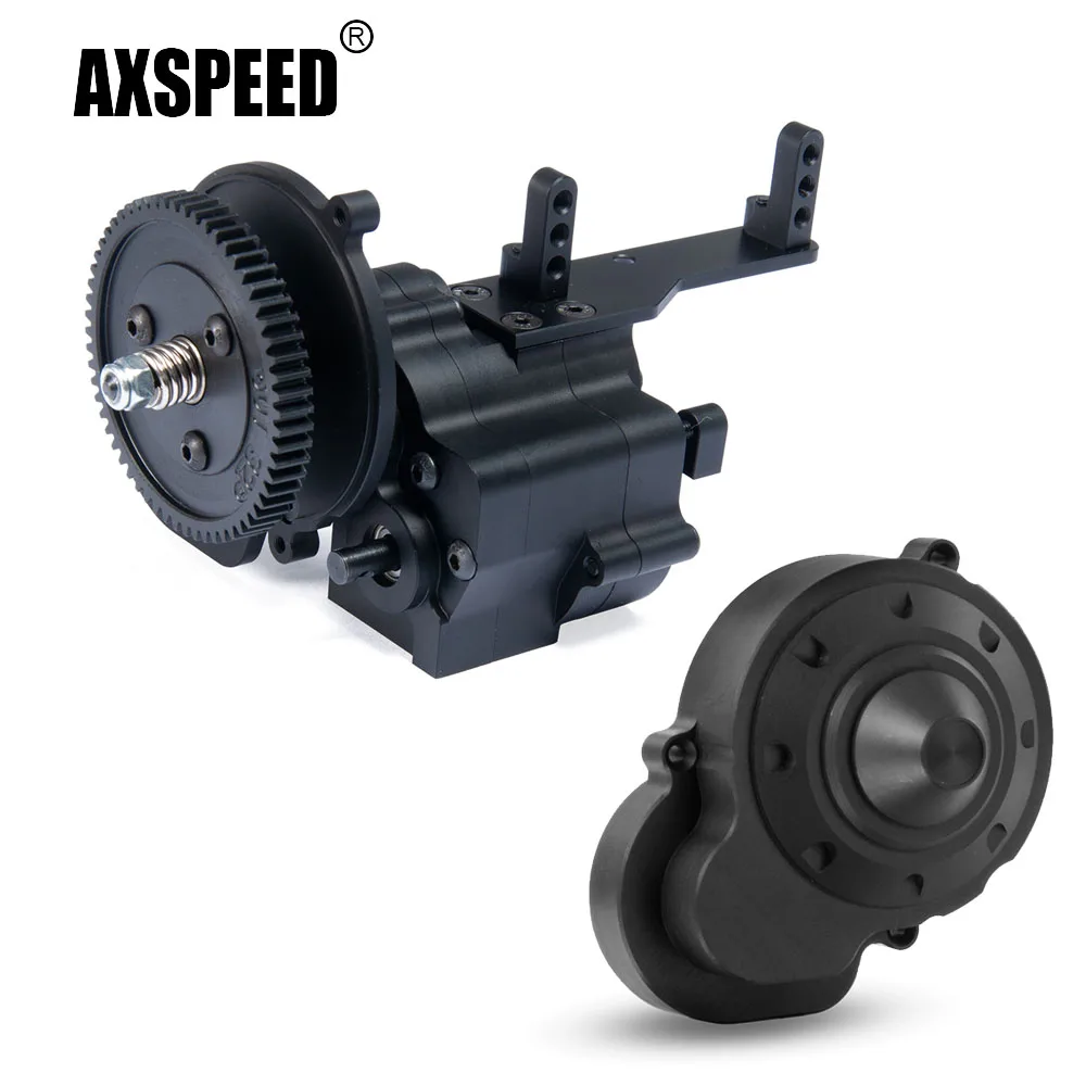 AXSPEED Aluminiowa 2-biegowa skrzynia biegów i pokrywa centralna skrzyni biegów do Axial Wraith RR10 90048 90018 90053 1/10 RC Crawler Części do samochodów RC