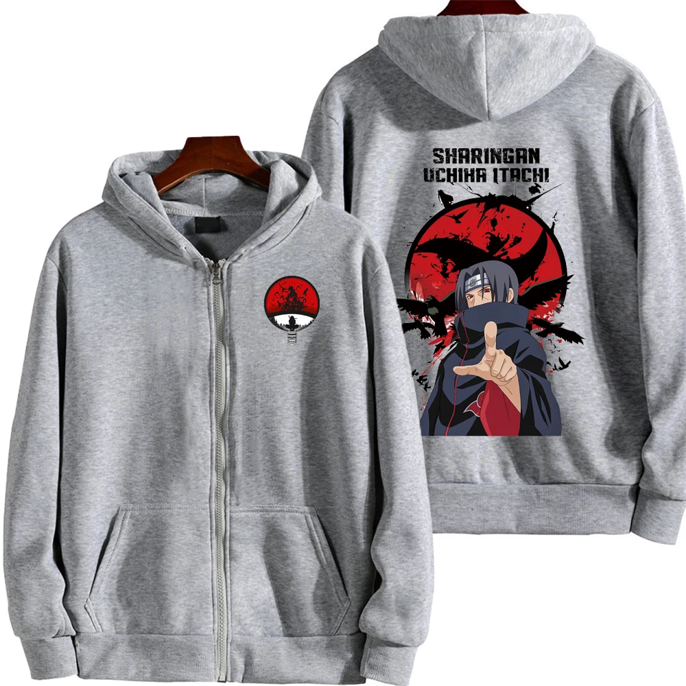 Naruto Itachi Men Zip Up Hoodie Cartoon Japan Style Anime Women Sweatshirt 2025 New Fashion Spring Autumn Couple Jackets Coat