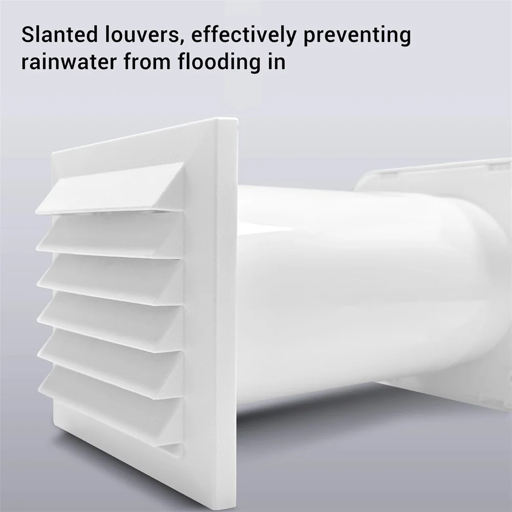 ABS Plastic Square Wall Ventilator 100mm Adjustable Two Way Airflow Waterproof Mesh Filter Easy Indoor Installation