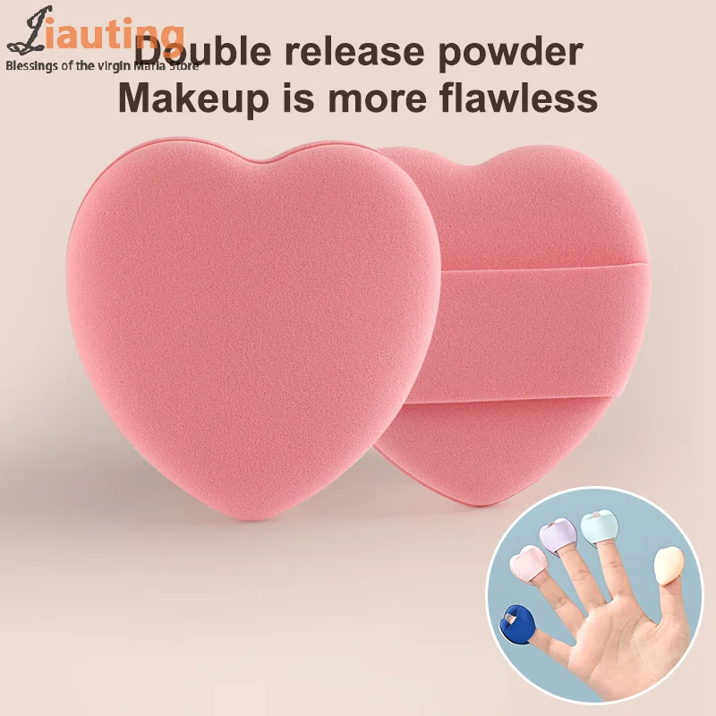 พัฟแต่งหน้ารูปหัวใจขนาดเล็ก 20 ชิ้น ปราศจากน้ำยาง ใช้สำหรับรองพื้นชนิดน้ำ