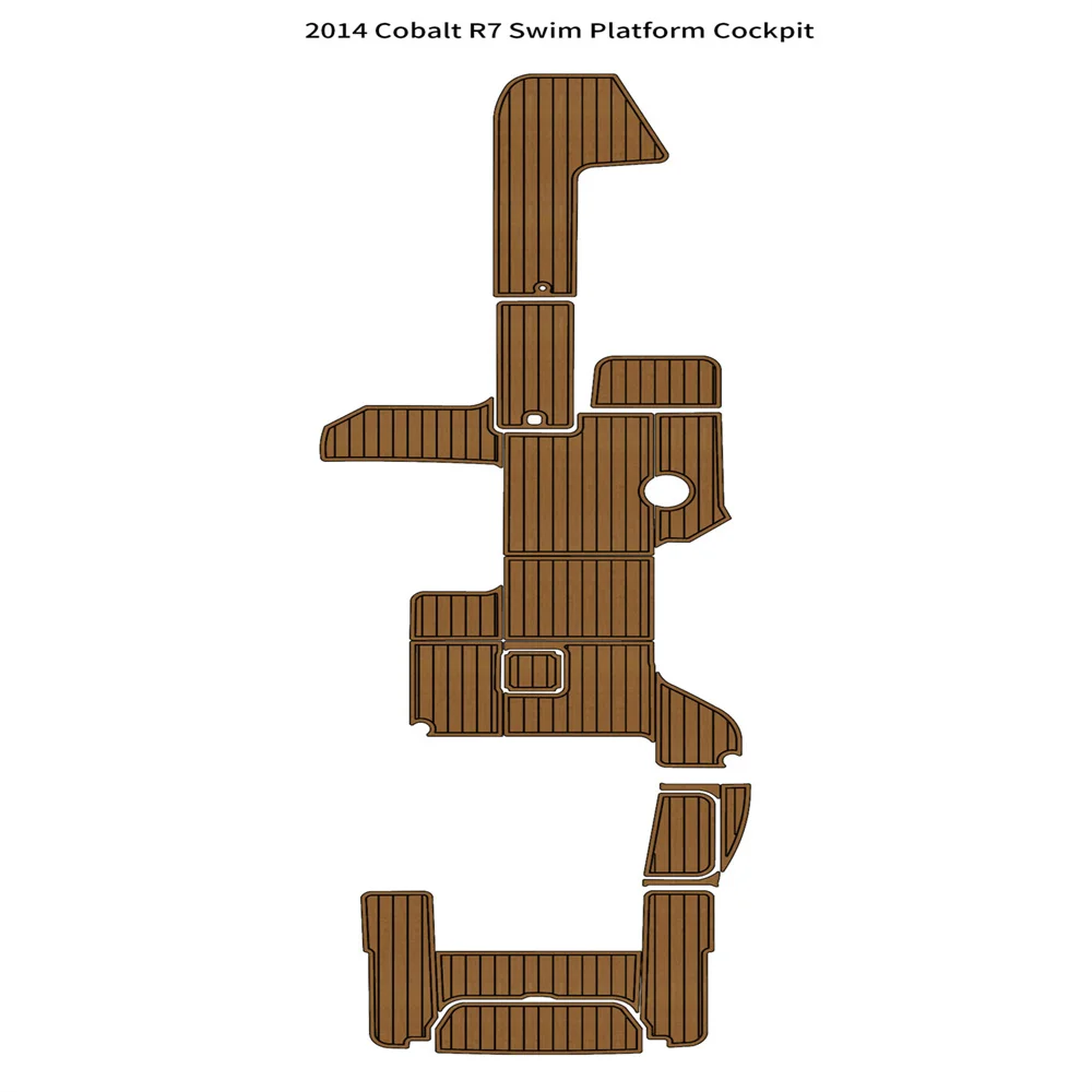 

2014 Cobalt R7 Swim Platform Cockpit Pad Boat EVA Foam Faux Teak Deck Floor Mat