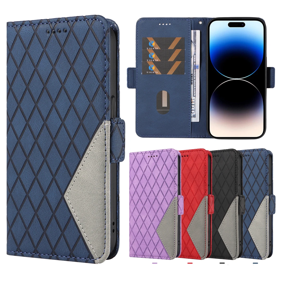 Plaid Flip Case For OPPO Reno8 T Reno10 Pro F23 Find X5 Pro LITE A38 A58 A78 A98 A1 Pro Casual Business Cover Wallet Phone Case