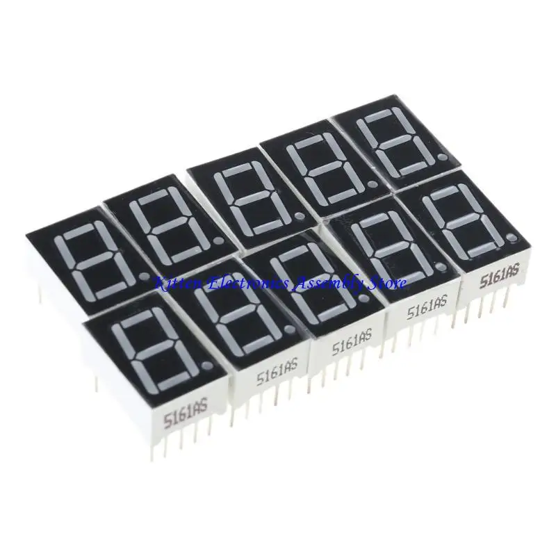 96GD 10PCS Digital Tube Segment Common Anode Red 1 Bit digital Tube 0.56inch Red LED Display