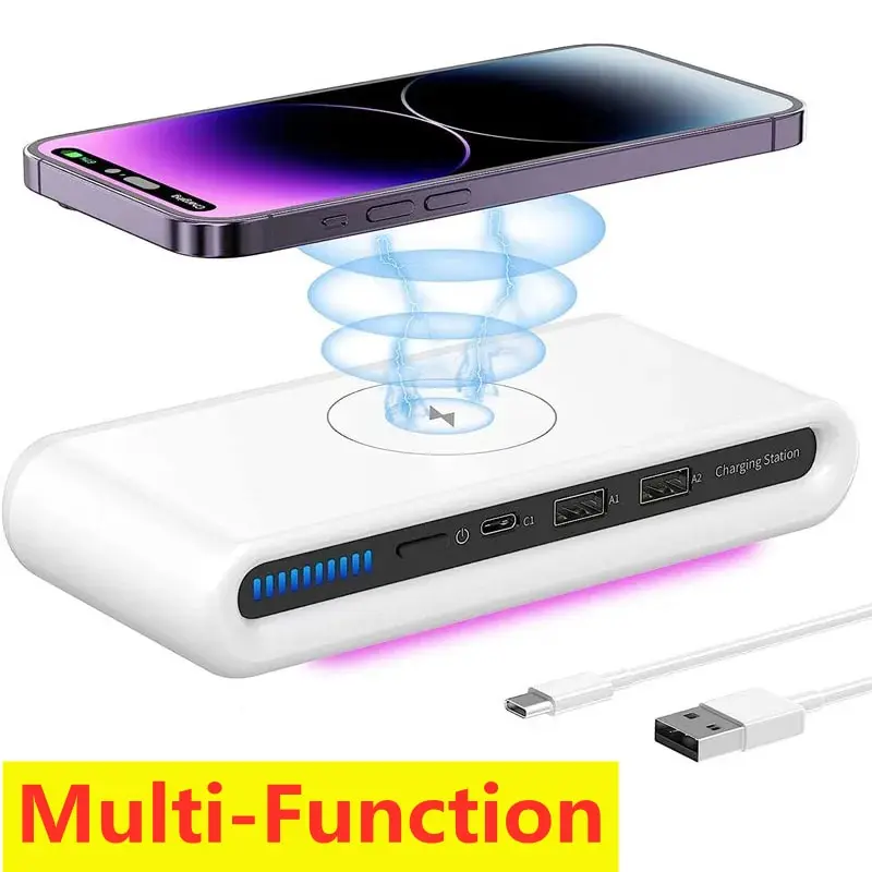 

4 In 1 Wireless Charger Pad Stand Light Type C PD USB Charger Phone Chargers Fast Charging Station