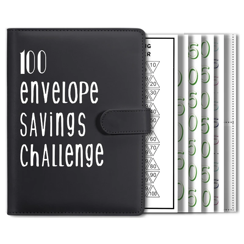 100 Envelopes Money Saving Challenge Binder A5 Savings Binder Budget Binder for Planning and Saving $5050