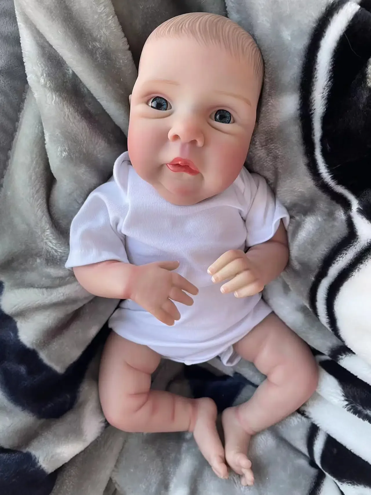 Clearance 19inch Miley Already Painted Finished Reborn Doll Same As Picture Lifelike Soft Touch 3D Skin Painted Hair Visible