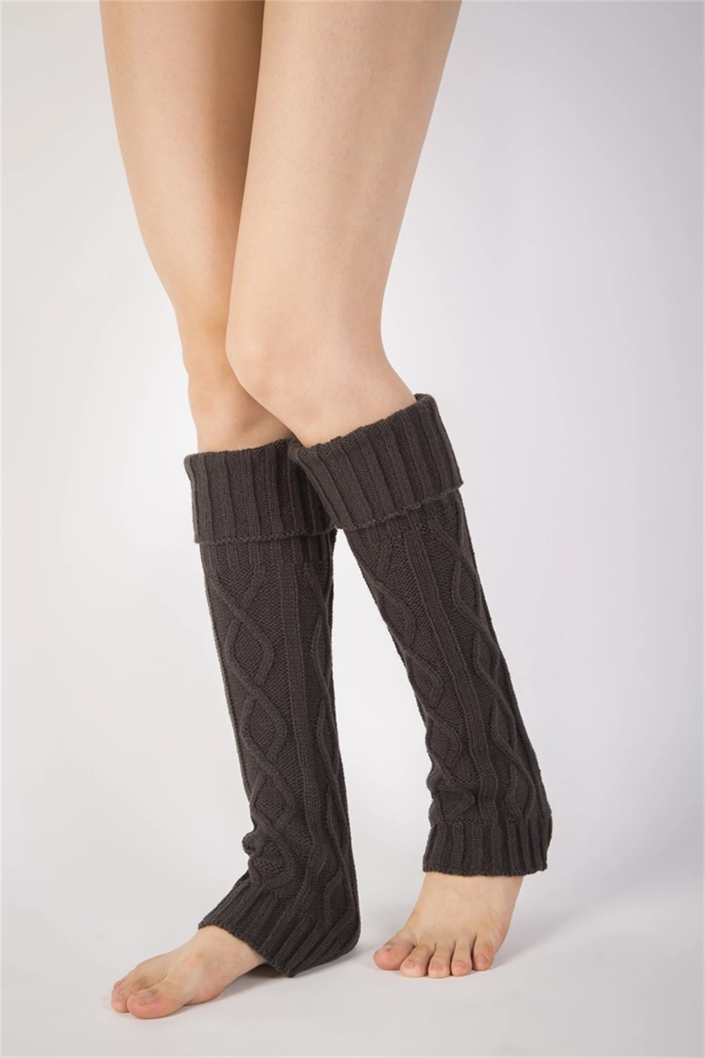 Women Knitted Wool Warmth Leggings Mid-length Vintage Loose Elastic Boot Cover Autumn Winter Leg Warmers Long Thermal Pile Socks