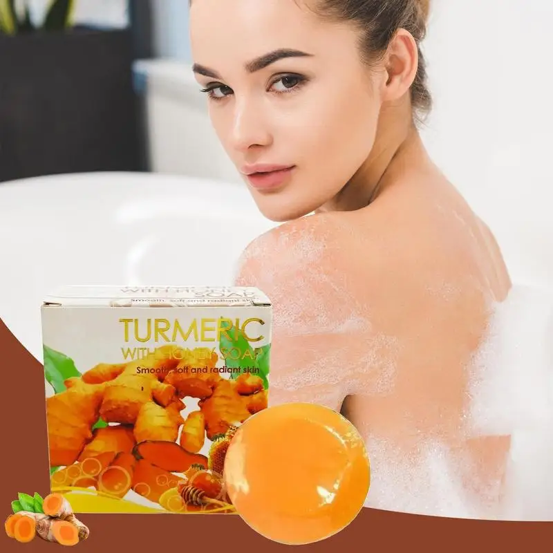 多機能の香りのターメリックハニーソープ,洗顔料,天然保湿剤,大人と子供のためのボディクレンザー