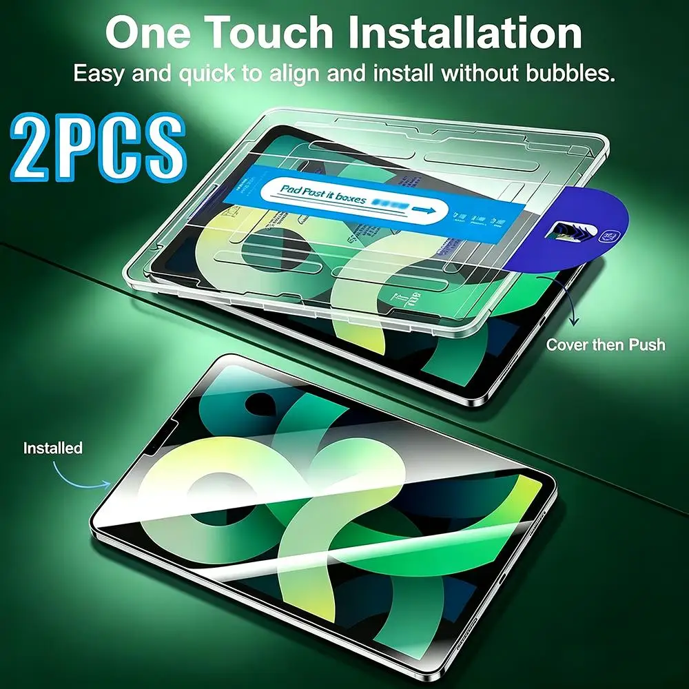 2PCS Screen Protectors for Apple iPad Air 3 11 13 Mini 6 5 Pro 13 2024 Air 13 2025 Dust-Free Chamber HD Tempered Glass Films