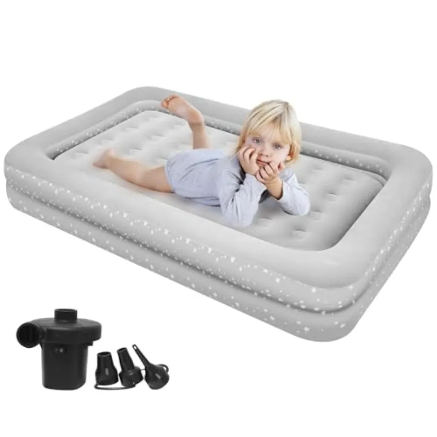 

4-7 Years - Toddler Travel Bed with, Sides for Safety, Ultra Soft Plush Surface - Portable Sleeping Pad for Camping, Hotels, Sl