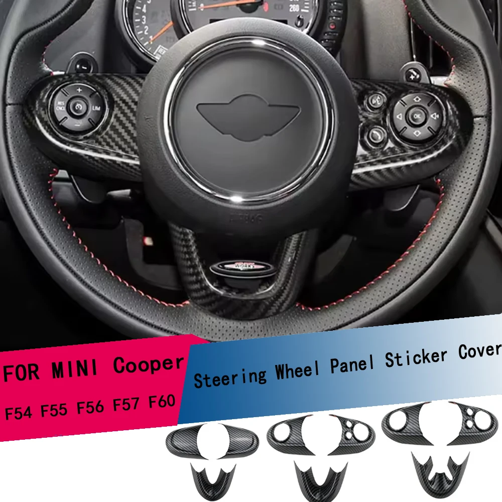 Auto-Lenkrad-Zierblende 3-teilig Dekorations-Aufkleber Auto-Innenausstattung für BMW MINI Cooper F54 F55 F56 F57 F60