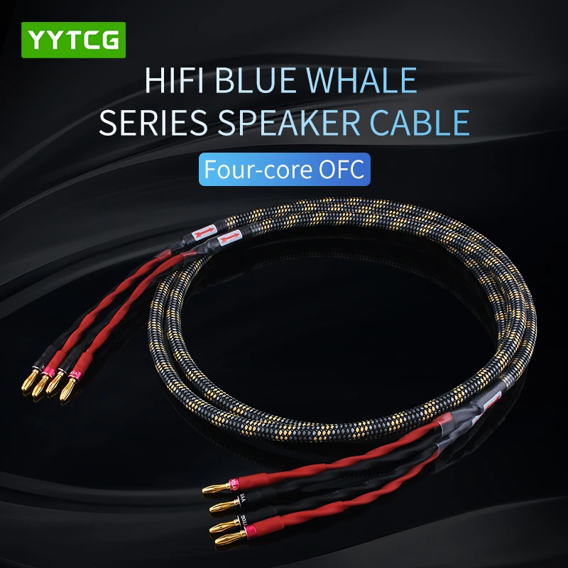 YYTCG  6N High Purity OFC HiFi Speaker Cable, Banana Plug Pr