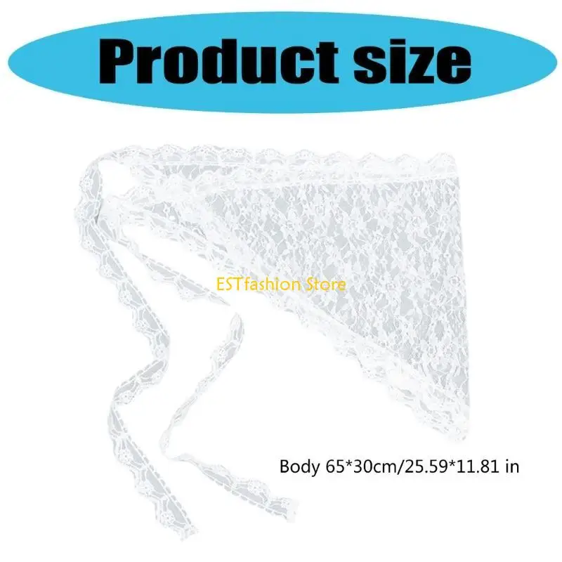 

Y5GC Aesthetic Corset Waist Belt Lace Triangle Mini Apron Skirt Coverup Sarong Scarf