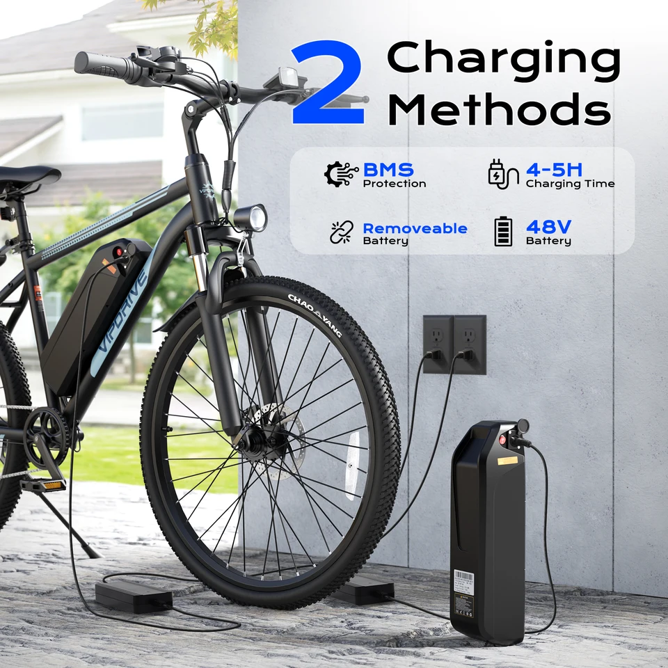 VIPDRIVE Defier 1.1 Adult Electric Bike, 750W Peak Motor, Electric Road Bicycle, 48V 7.8Ah Fatbike, 26", 20MPH Mountain Ebike image 5
