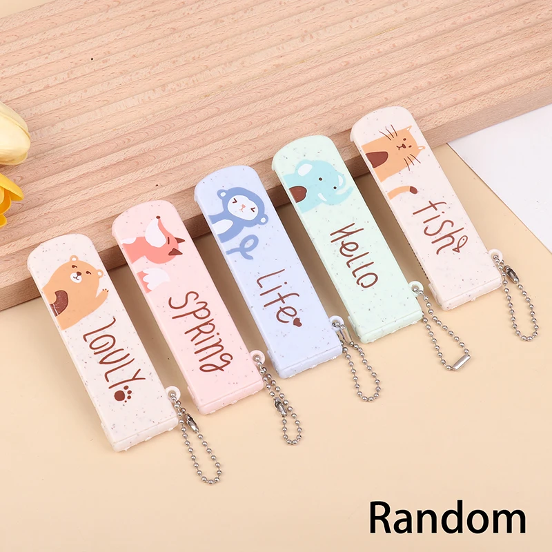 

Милая расческа с мультяшными животными, простая пластиковая портативная расческа для укладки волос с зеркалом, складная, 2 в 1, карманная щетка для волос для студентов