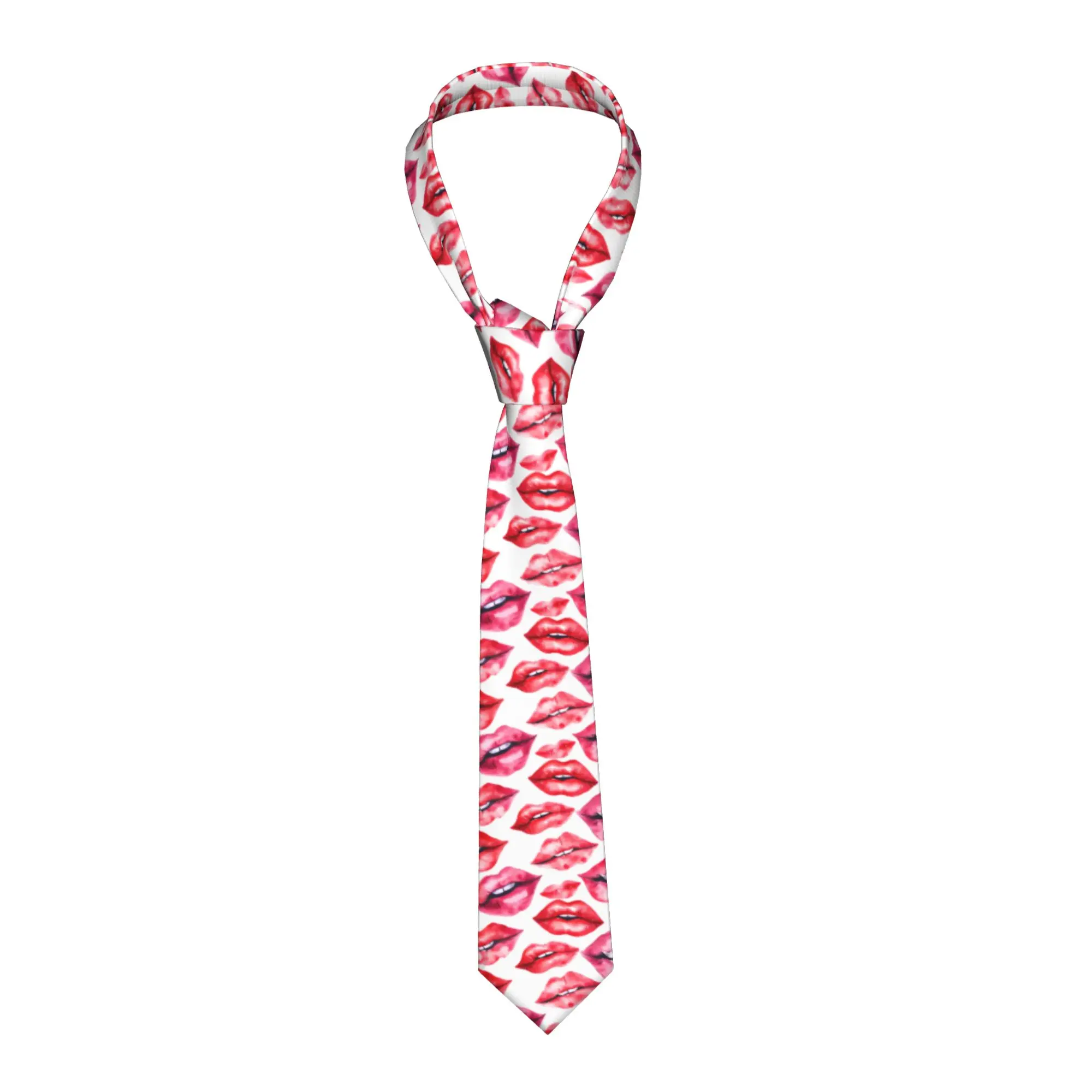 

Heart lips flamingo love couple Necktie Men Women Polyester 8 cm Classic Neck Ties for Mens Accessories Cravat Party