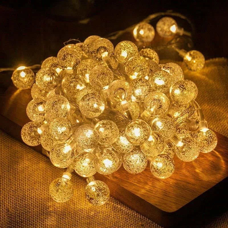 Luci a corda a LED con sfera a bolle alimentate a batteria AA Illuminazione natalizia per interni Decorazioni natalizie per il Ringraziamento