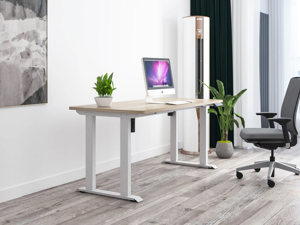 Powerful Dual Motor Electric Lift Four 4-Leg Dual Motor Desk Frame Uplift Standing Desk Designed for Large Heavy Duty Desktops