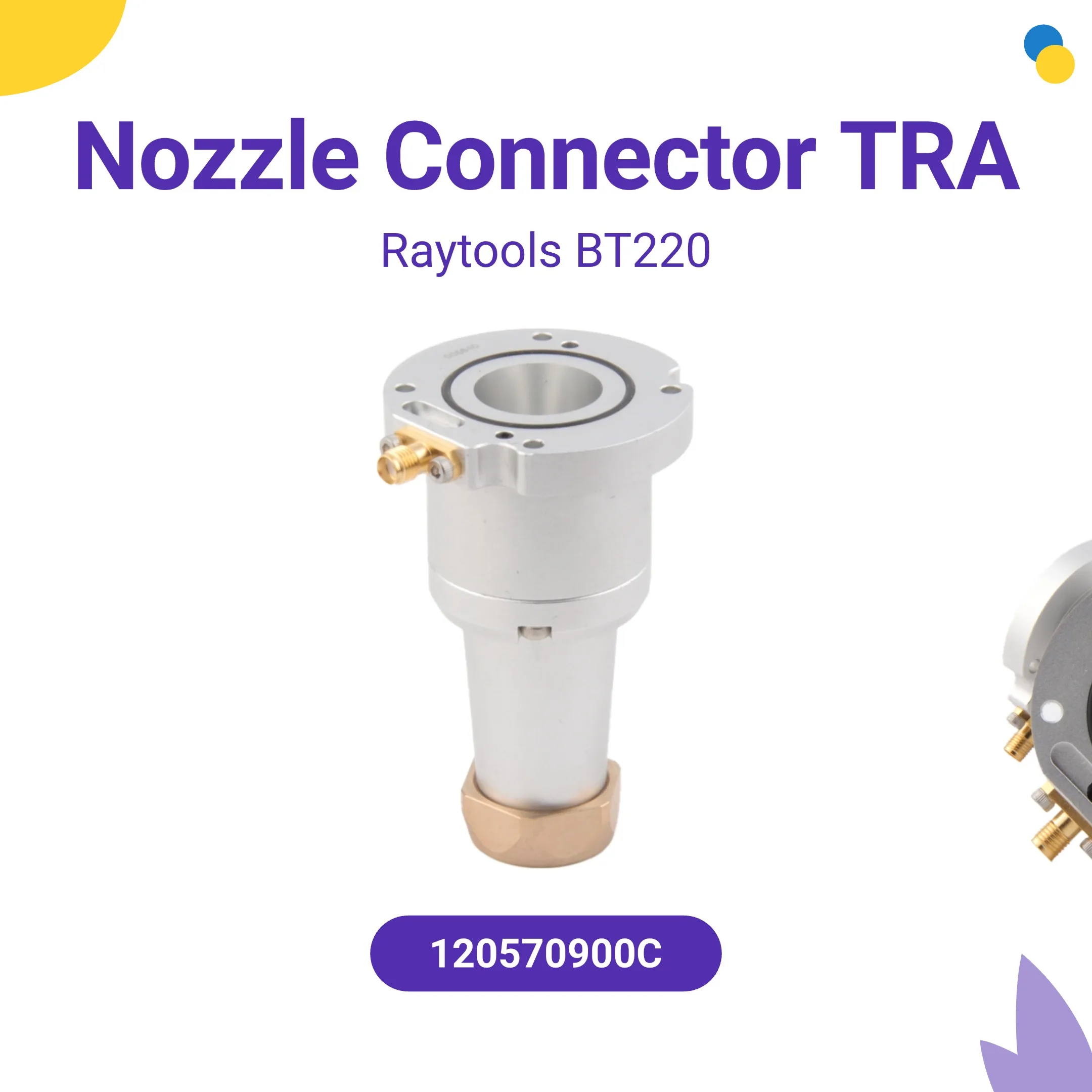 

Header Raytools BT220 3D Nozzle Connector TRA For Raytools BT220 fiber Laser Head 120570900C